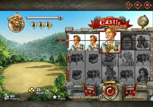 Автомат Castle Builder - выигрышная комбинация на линии Выигрышная комбинация на линии автомата Castle Builder