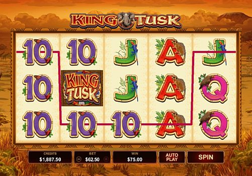 Автомат King Tusk - выигрышная комбинация символов Выигрышная комбинация символов в автомате King Tusk