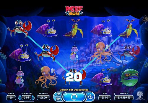 Автомат Reef Run - выигрышная комбинация символов Выигрышная комбинация символов в автомате Reef Run