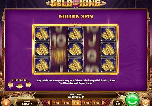 Gold King онлайн - игровые бонусы Игровые бонусы в Gold King онлайн