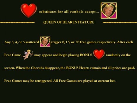 Игровой аппарат Queen of Hearts - бонусная функция Бонусная функция в игровом аппарате Queen of Hearts
