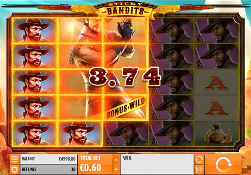 Игровой автомат Sticky Bandits - призовая комбинация символов Призовая комбинация символов в игровом автомате Sticky Bandits