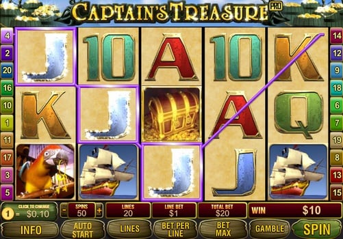 Игровой автомат Captain’s Treasure Pro - призовая комбинация Призовая комбинация в игровом автомате Captain’s Treasure Pro