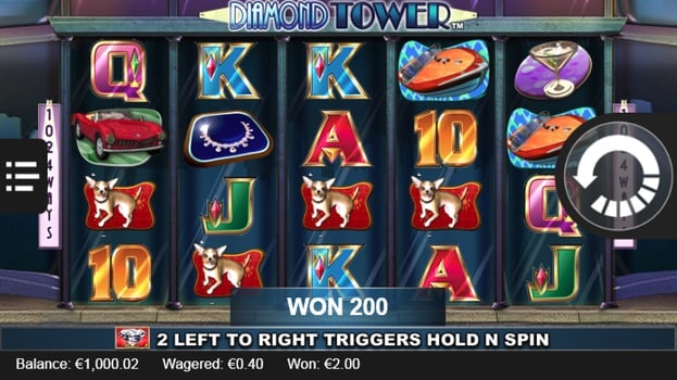 Игровой автомат Diamond Tower - призовая комбинация символов Призовая комбинация символов в игровом автомате Diamond Tower