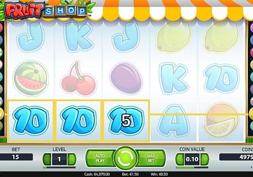 Игровой автомат Fruit Shop - призовая комбинация символов Призовая комбинация символов в игровом автомате Fruit Shop
