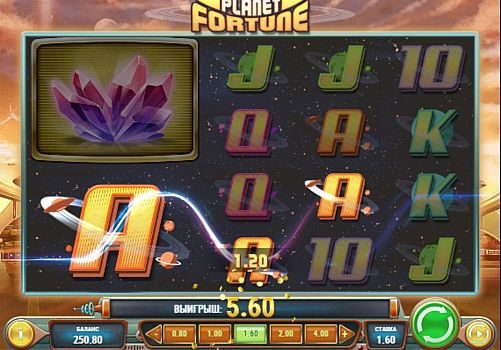 Игровой автомат Planet Fortune - призовая комбинация символов Призовая комбинация символов в игровом автомате Planet Fortune