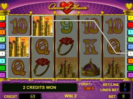 Игровой автомат Queen of Hearts - призовая комбинация символов Призовая комбинация символов в игровом автомате Queen of Hearts