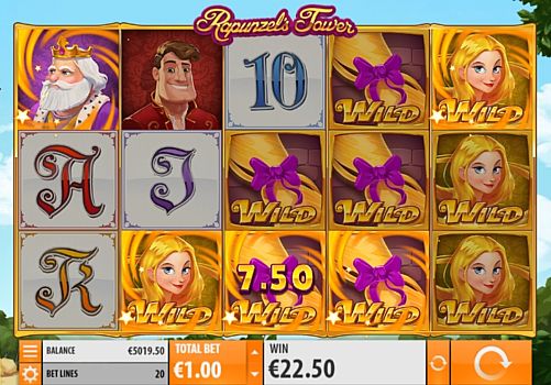 Игровой автомат Rapunzel's Tower - призовая комбинация символов Призовая комбинация символов в игровом автомате Rapunzel's Tower