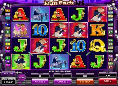 Игровой автомат The Rat Pack - призовая комбинация Призовая комбинация в игровом автомате The Rat Pack