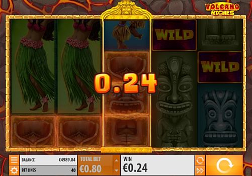 Игровой автомат Volcano Riches - призовая комбинация символов Призовая комбинация символов в игровом автомате Volcano Riches