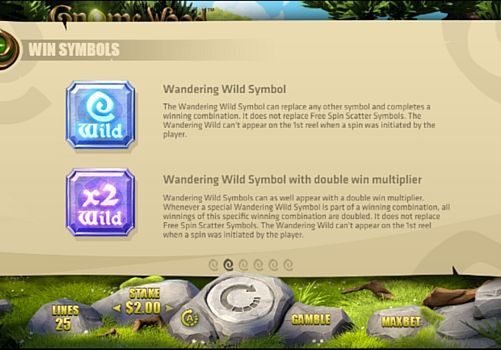 Онлайн аппарат Gnome Wood - описание дикого знака Описание дикого знака в онлайн аппарате Gnome Wood