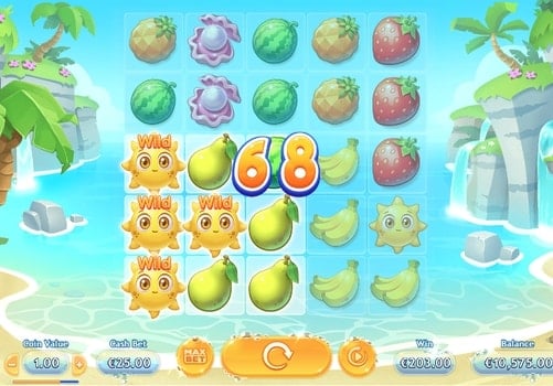 Онлайн слот Sunny Shores - выигрышная комбинация Выигрышная комбинация в онлайн слоте Sunny Shores