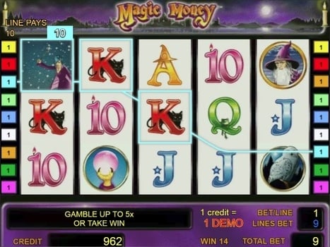 Слот Magic Money - выигрышная комбинация с диким символом Выигрышная комбинация с диким символом в слоте Magic Money